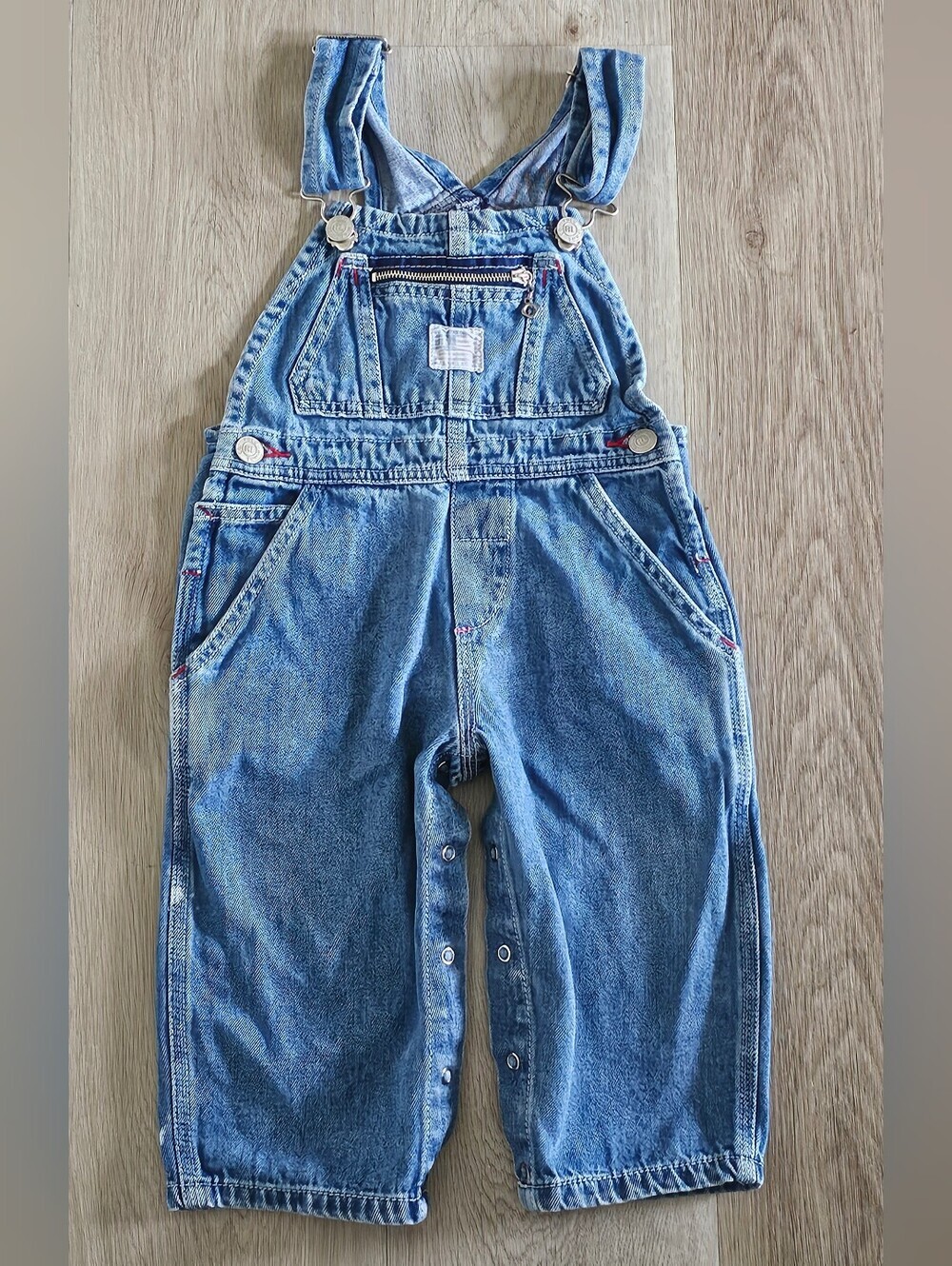 Vintage Polo Jeans Co Ralph Lauren Baby Denim Overalls 12-18M Blue Carpenter